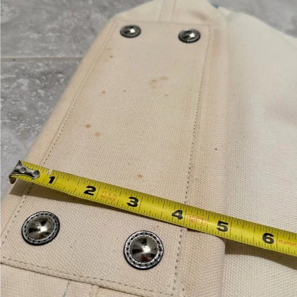 COACH Canvas Tote Bag | Starfish Print | Silver Leather Trim - Picture 14 of 14